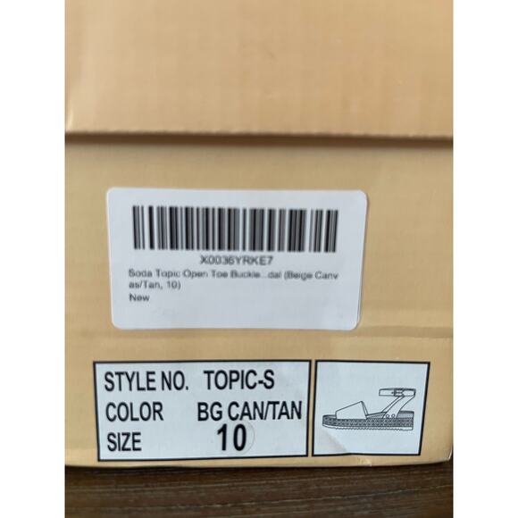 NIB Soda Zebra Espadrille Platform Strap Studded Heeled Sandals Size 10 - Picture 11 of 11